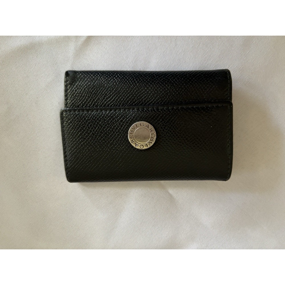 Bvlgari Key Case Unisex OS Black Bvlgari Bvlgari Grain Leather Silver Hardware